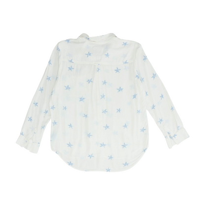 White Print Button Down