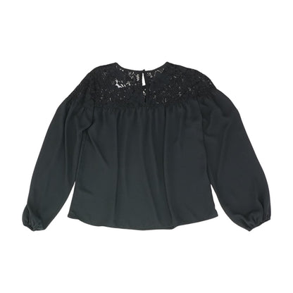 Black Solid Long Sleeve Blouse