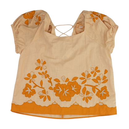 Orange Floral Blouse