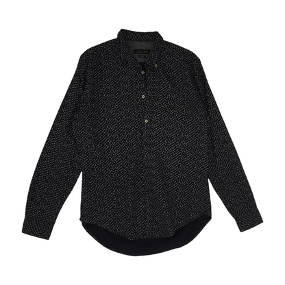 Navy Floral Long Sleeve Button Down