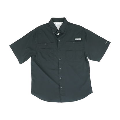 Black Solid Outdoor Button Down