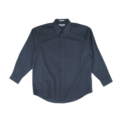 Black Solid Long Sleeve Button Down