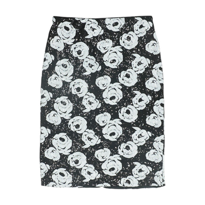 Black Print Midi Skirt