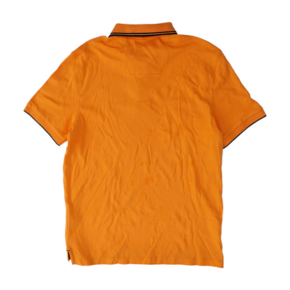 Orange Solid Short Sleeve Polo
