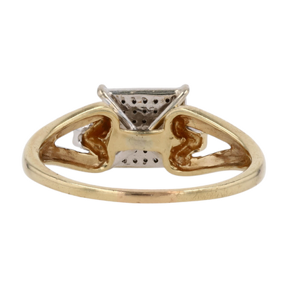 10K Two-Tone Gold Diamond Engagement Ring