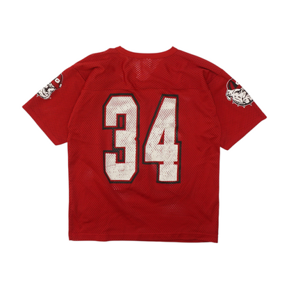 Vintage Men's Red Georgia Bull Dogs Short Sleeve Jersey