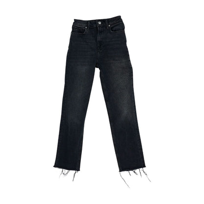Black High Rise Straight Leg Jeans