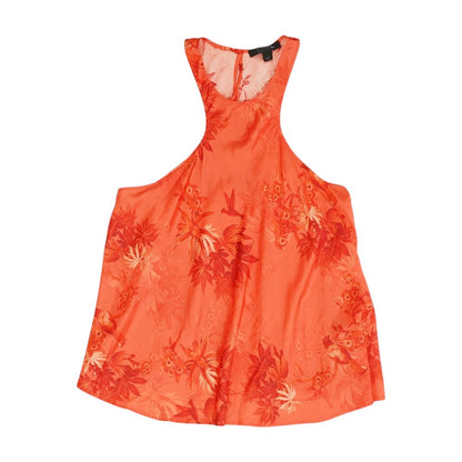 Red Floral Sleeveless Blouse