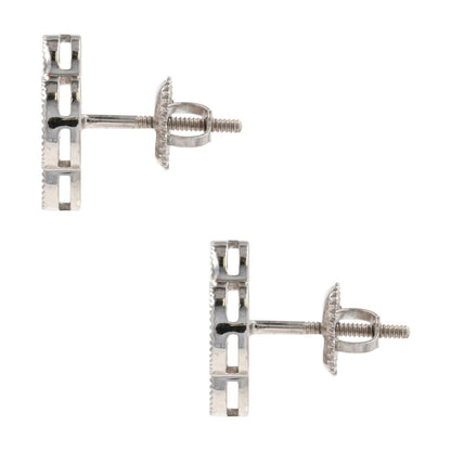 5/8 Ct 14K White Gold Diamond Pave Clover Cluster Earrings
