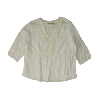 White Plus Check Blouse