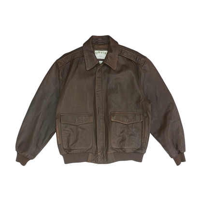 Brown Solid Leather Jacket