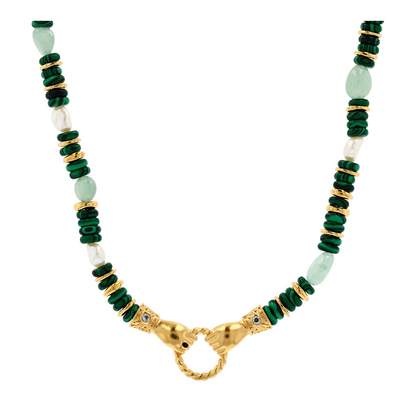 Costume Malachite Beaded Necklace