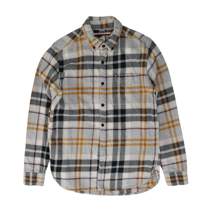 Gray Plaid Flannel Button Down