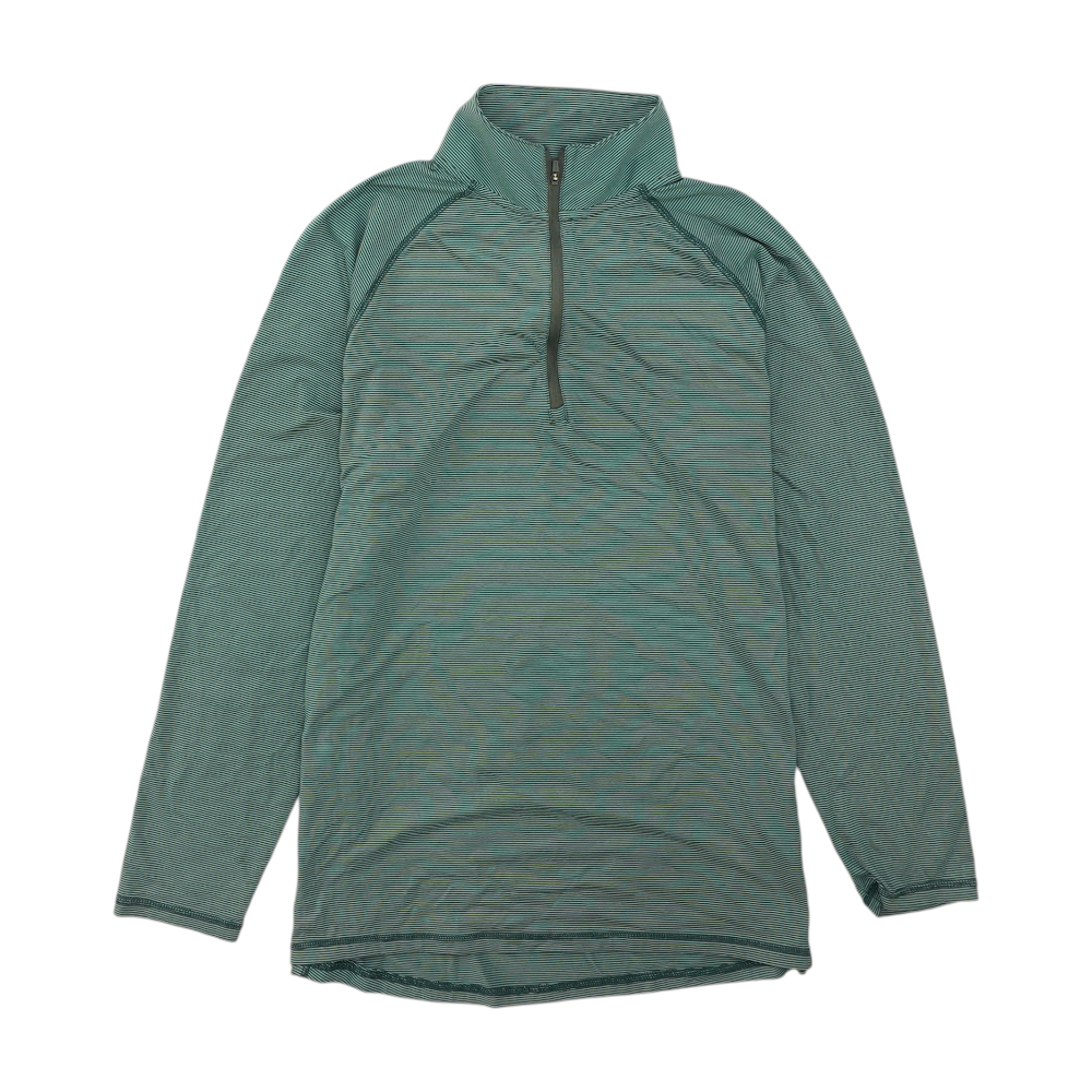 Green Striped 1/4 Zip Pullover