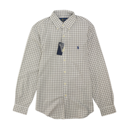 Gray Check Long Sleeve Button Down