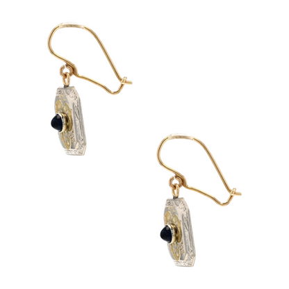 14K Two-Tone Gold Dangle Earrings