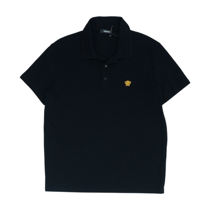 Black Solid Short Sleeve Polo