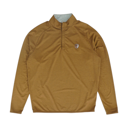 Brown Solid 1/4 Zip Pullover