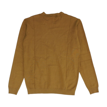 Khaki Solid Pullover Sweater