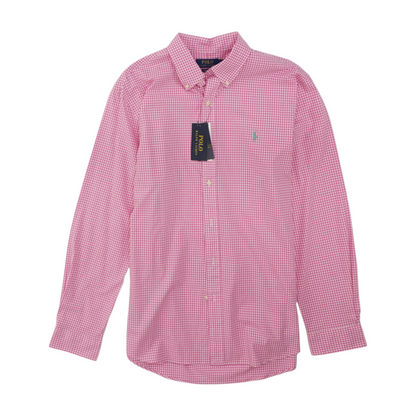 Pink Check Long Sleeve Button Down