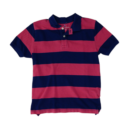 Pink Striped Short Sleeve Polo