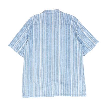 Blue Striped Short Sleeve Button Down