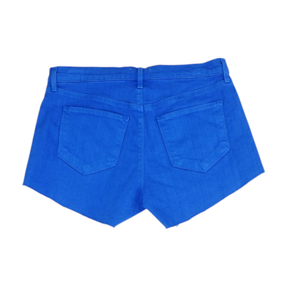 Blue Solid Denim Shorts