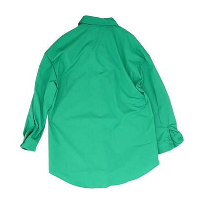 Green Solid Button Down