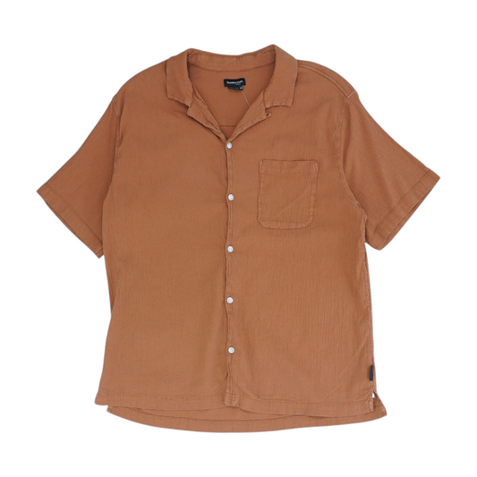 Rust Solid Short Sleeve Button Down