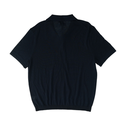 Navy Solid Short Sleeve Polo