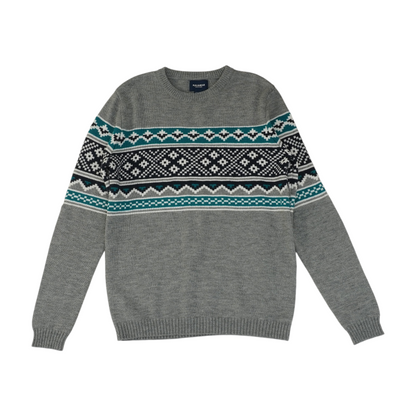 Gray Abstract Pullover Sweater