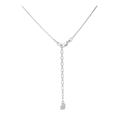 Silver Tone Crystal Studded Abstract Pendant Necklace