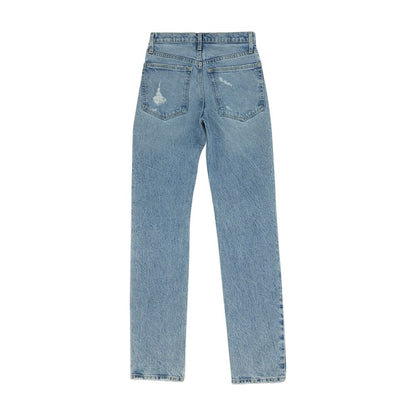 Blue Mid Rise Regular Jeans