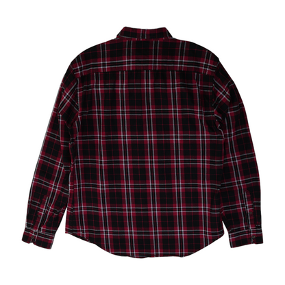 Maroon Plaid Long Sleeve Button Down