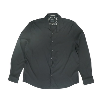Black Solid Long Sleeve Button Down