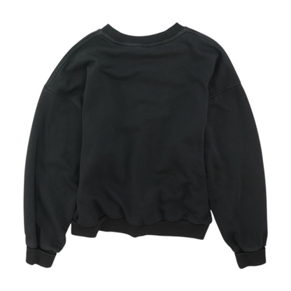 Black Solid Sweatshirt Pullover
