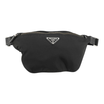 Black Re-Nylon and Saffiano Leather Belt Bag