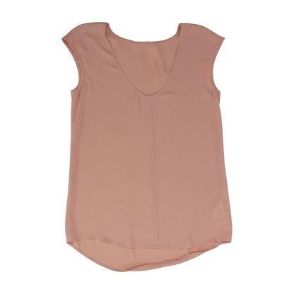 Peach Solid Sleeveless Blouse