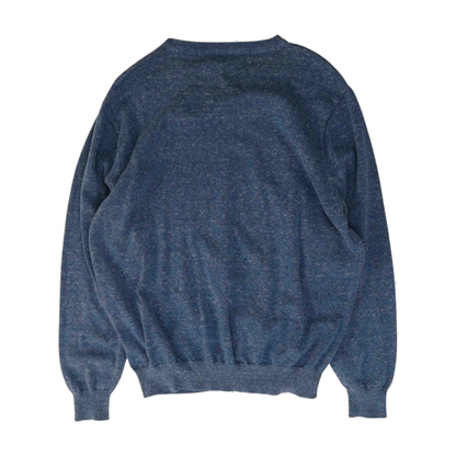 Blue Solid Pullover Sweater