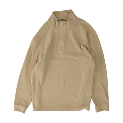 Tan Striped 1/4 Zip Pullover