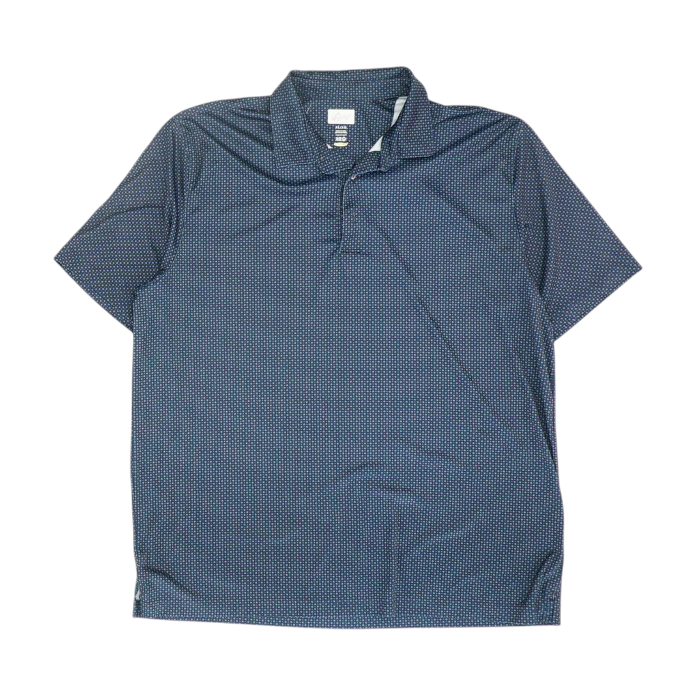 Navy Polka Dot Short Sleeve Polo