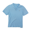 Blue Solid Short Sleeve Polo