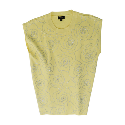 Yellow Abstract Pullover Sweater