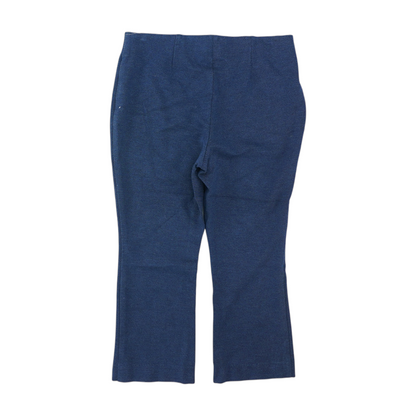 Blue Petite Solid Casual Capris