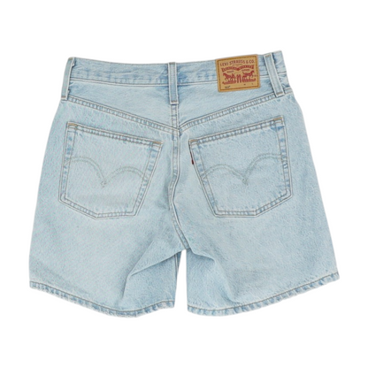 Blue Solid Denim Shorts