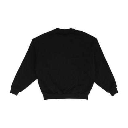Black Solid Sweatshirt Pullover