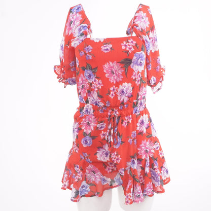 Coral Floral Romper