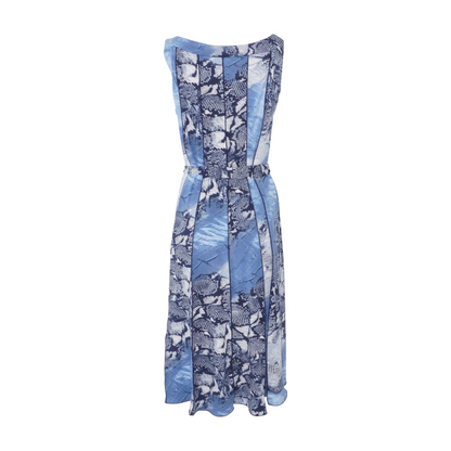 Blue Plus Animal Print Midi Dress