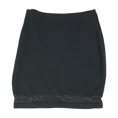 Black Solid Midi Skirt