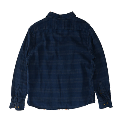 Banana Republic Blue Striped Flannel Button Down – Image 2